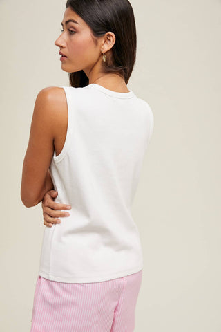 Coastal Embroidered Tank-Tank Top-Wishlist Apparel-Summit Lane Boutique, Women's Apparel and Gifts located in Grand Rapids, MI