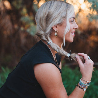 "Flourish" Natural Butterfly Hair Tie Bracelets-Bracelets-K'lani hair tie bracelets-Summit Lane Boutique, Women's Apparel and Gifts located in Grand Rapids, MI