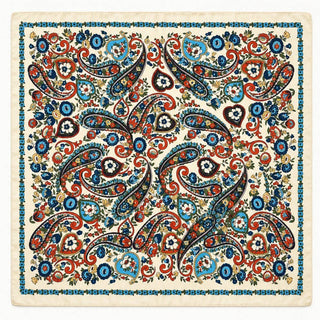 Paisley Print Silky Square Scarf