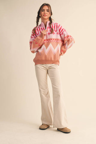 Aspen Half Zip Sweater-Sweaters-&MERCI-Summit Lane Boutique, Women's Apparel and Gifts located in Grand Rapids, MI