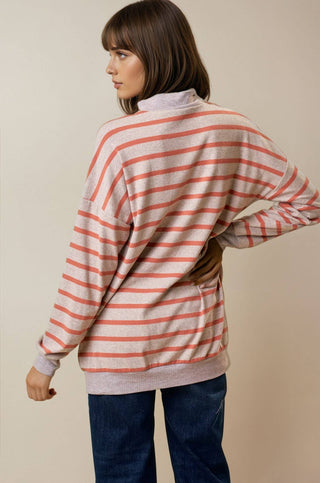 Sadie Striped Henley-pullover-Doe and Rae-Summit Lane Boutique, Women's Apparel and Gifts located in Grand Rapids, MI
