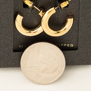 Secret Box Gold Dipped Hoop Earrings-Fame Accessories-Summit Lane Boutique, Women's Apparel and Gifts located in Grand Rapids, MI