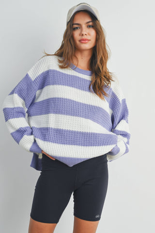 Marissa Striped Sweater-Long Sleeves-BUTTERMELON-Summit Lane Boutique, Women's Apparel and Gifts located in Grand Rapids, MI