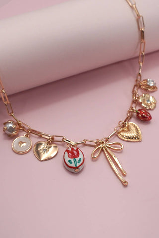 Tulip Charm Necklace-Necklaces-JOSSLYN by wall to wall-Summit Lane Boutique, Women's Apparel and Gifts located in Grand Rapids, MI