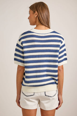 Annika Nautical Stripe Cardigan with Starfish Buttons-Cardigans-Main Strip-Summit Lane Boutique, Women's Apparel and Gifts located in Grand Rapids, MI