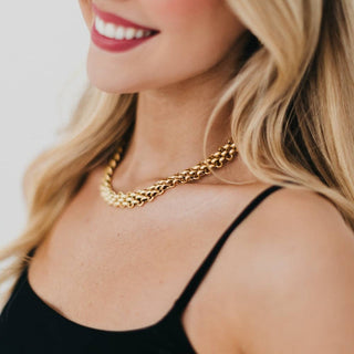 Elise Woven Chain Necklace - WATERPROOF-Pretty Simple-Summit Lane Boutique, Women's Apparel and Gifts located in Grand Rapids, MI