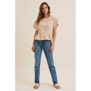 The Briar Stripe Top-Short Sleeves-in february-Summit Lane Boutique, Women's Apparel and Gifts located in Grand Rapids, MI