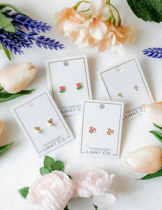 Screwback Stud Earrings - Baseball Gold-Earrings-LINNY CO-Summit Lane Boutique, Women's Apparel and Gifts located in Grand Rapids, MI