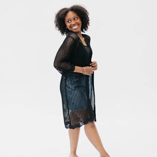 Coastal Views Crochet Tie Kimono-Kimonos-Pretty Simple-Summit Lane Boutique, Women's Apparel and Gifts located in Grand Rapids, MI
