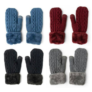 cable knit plush mittens-winter accessories-DM Merchandising-Summit Lane Boutique, Women's Apparel and Gifts located in Grand Rapids, MI
