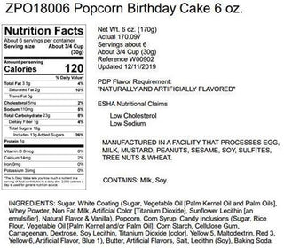 Gourmet Popcorn - Birthday Cake - 6 oz Bag-popcorn-Hammond's Candies-Summit Lane Boutique, Women's Apparel and Gifts located in Grand Rapids, MI