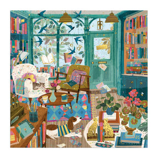 Bookshop Afternoon 500 Piece Foil Puzzle-Puzzles-Chronicle Books-Summit Lane Boutique, Women's Apparel and Gifts located in Grand Rapids, MI