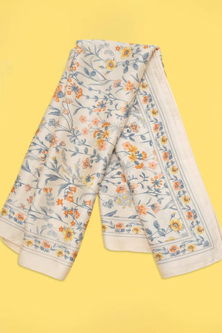 Floral Flower Silk Finish Bandana Scarf | 40SC729-JOSSLYN by wall to wall-Summit Lane Boutique, Women's Apparel and Gifts located in Grand Rapids, MI