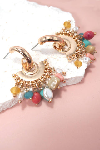 MULTI COLORED BEADED TITANIUM POST EARRINGS | 80E5802-JOSSLYN by wall to wall-Summit Lane Boutique, Women's Apparel and Gifts located in Grand Rapids, MI