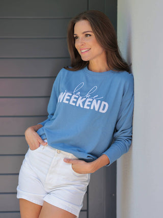 "LAKE WEEKEND" SWEATSHIRT-Sweatshirt-Shiraleah-Summit Lane Boutique, Women's Apparel and Gifts located in Grand Rapids, MI