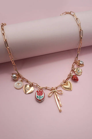 Tulip Charm Necklace-Necklaces-JOSSLYN by wall to wall-Summit Lane Boutique, Women's Apparel and Gifts located in Grand Rapids, MI