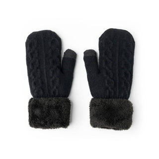 cable knit plush mittens-winter accessories-DM Merchandising-Summit Lane Boutique, Women's Apparel and Gifts located in Grand Rapids, MI