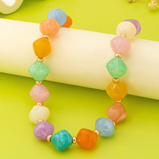 Multicolor Oversized Faceted Pastel Bead Necklace | 80N92990-JOSSLYN by wall to wall-Summit Lane Boutique, Women's Apparel and Gifts located in Grand Rapids, MI