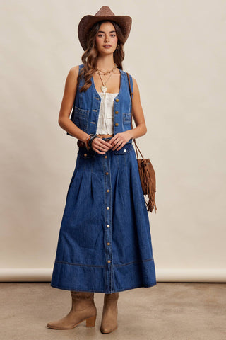 Dakota Denim Vest-Vest-Listicle-Summit Lane Boutique, Women's Apparel and Gifts located in Grand Rapids, MI