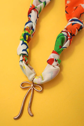 HANDMADE SCARF CHARM NECKLACE-Necklaces-JOSSLYN by wall to wall-Summit Lane Boutique, Women's Apparel and Gifts located in Grand Rapids, MI
