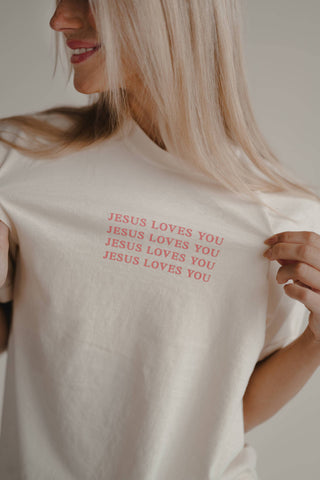 Jesus Loves You Tee | Christian Faith Tee-Graphic Tees-Dear Heart-Summit Lane Boutique, Women's Apparel and Gifts located in Grand Rapids, MI