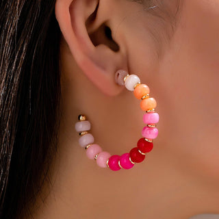 Rainbow Beaded Hoop Earrings | 80E62023-JOSSLYN by wall to wall-Summit Lane Boutique, Women's Apparel and Gifts located in Grand Rapids, MI