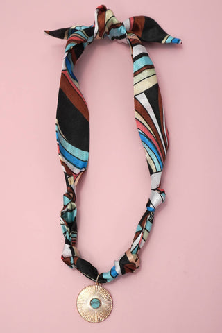HANDMADE SCARF CHARM NECKLACE-Necklaces-JOSSLYN by wall to wall-Summit Lane Boutique, Women's Apparel and Gifts located in Grand Rapids, MI