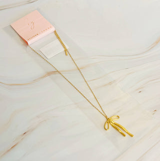 Stylist Bow Pendant Necklace-Necklaces-Ellison+Young-Summit Lane Boutique, Women's Apparel and Gifts located in Grand Rapids, MI