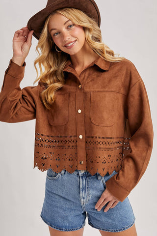 Danielle Faux Suede Jacket-Jackets-Bluivy-Summit Lane Boutique, Women's Apparel and Gifts located in Grand Rapids, MI