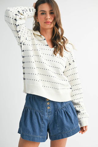 Dot Knit Pullover Sweater-Sweaters-AEMI + CO-Summit Lane Boutique, Women's Apparel and Gifts located in Grand Rapids, MI