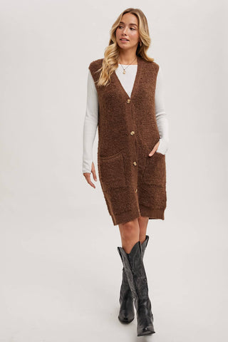 Teddy Long Line Vest-Vest-Bluivy-Summit Lane Boutique, Women's Apparel and Gifts located in Grand Rapids, MI