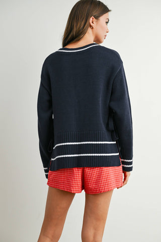 Varsity Sweater-Sweaters-BUTTERMELON-Summit Lane Boutique, Women's Apparel and Gifts located in Grand Rapids, MI