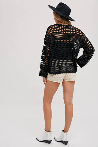 Ariel Open Knit Pullover-Sweaters-Bluivy-Summit Lane Boutique, Women's Apparel and Gifts located in Grand Rapids, MI