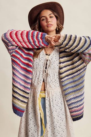 Color Me Cozy Striped Cardigan-Cardigans-Listicle-Summit Lane Boutique, Women's Apparel and Gifts located in Grand Rapids, MI