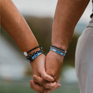 "Game Day" Navy & Gray Hair Tie Bracelets-Bracelets-K'lani hair tie bracelets-Summit Lane Boutique, Women's Apparel and Gifts located in Grand Rapids, MI