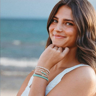 "Reflect" Gold Wave with Beachy Neutrals Hair Tie Bracelets-Bracelets-K'lani hair tie bracelets-Summit Lane Boutique, Women's Apparel and Gifts located in Grand Rapids, MI