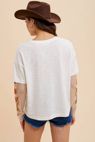 Kennedy Twofer Top-Long Sleeves-In Loom-Summit Lane Boutique, Women's Apparel and Gifts located in Grand Rapids, MI