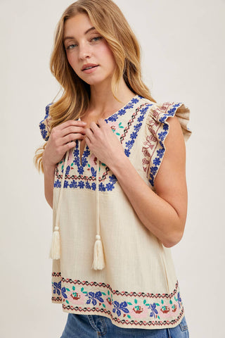 River Embroidered Top-Sleeveless-Bluivy-Summit Lane Boutique, Women's Apparel and Gifts located in Grand Rapids, MI