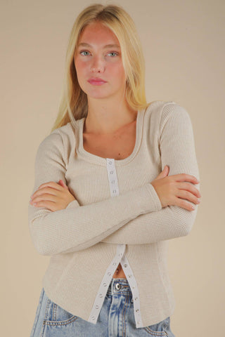 Jackie Snap Top-Long Sleeves-VERY J-Summit Lane Boutique, Women's Apparel and Gifts located in Grand Rapids, MI