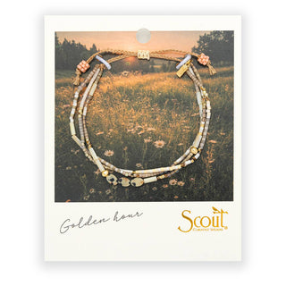 Mixed Media Bracelet - Joy/Dalmatian Jasper/Gold-Bracelets-Scout Curated Wears-Summit Lane Boutique, Women's Apparel and Gifts located in Grand Rapids, MI