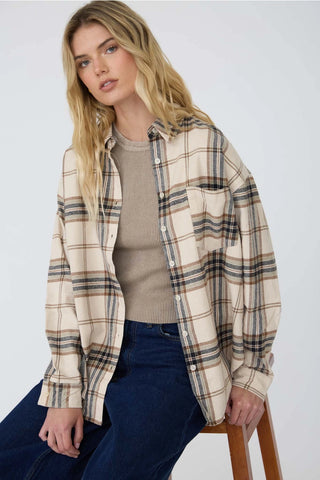 The Berkley Cotton Plaid Shirt-Long Sleeve Shirt-J.O.A-Summit Lane Boutique, Women's Apparel and Gifts located in Grand Rapids, MI