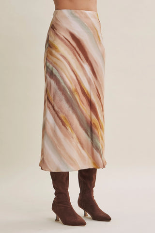 The Painted Skies Satin Maxi Skirt-Skirts-in february-Summit Lane Boutique, Women's Apparel and Gifts located in Grand Rapids, MI