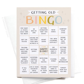 Getting Old Bingo Greeting Card-Greeting Cards-Onderkast Studio-Summit Lane Boutique, Women's Apparel and Gifts located in Grand Rapids, MI