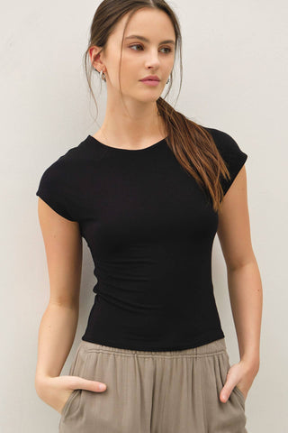 Mila Cap Sleeve Top-Short Sleeves-Be Cool-Summit Lane Boutique, Women's Apparel and Gifts located in Grand Rapids, MI