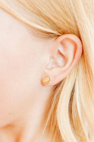 Marina Shell Nap Back Earrings-gummy bears-Linny Co-Summit Lane Boutique, Women's Apparel and Gifts located in Grand Rapids, MI