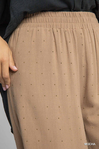 Quinn Embellished Pants-Pants-umgee-Summit Lane Boutique, Women's Apparel and Gifts located in Grand Rapids, MI