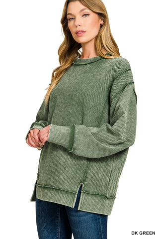 Georgie Two Tone Sweatshirt-Sweatshirt-Zenana-Summit Lane Boutique, Women's Apparel and Gifts located in Grand Rapids, MI