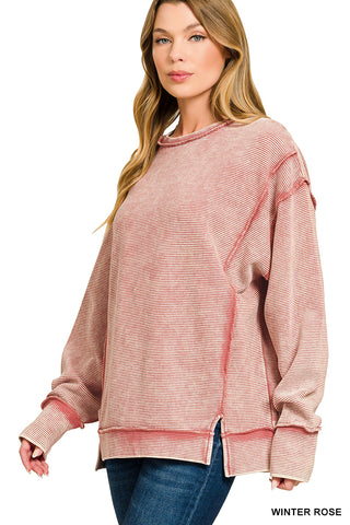 Georgie Two Tone Sweatshirt-Sweatshirt-Zenana-Summit Lane Boutique, Women's Apparel and Gifts located in Grand Rapids, MI