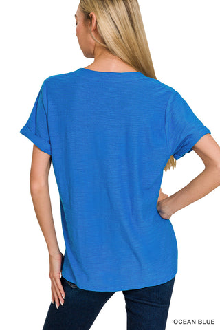 Kayla Slub Tee-Short Sleeves-Zenana-Summit Lane Boutique, Women's Apparel and Gifts located in Grand Rapids, MI