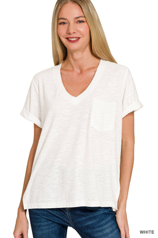 Kayla Slub Tee-Short Sleeves-Zenana-Summit Lane Boutique, Women's Apparel and Gifts located in Grand Rapids, MI